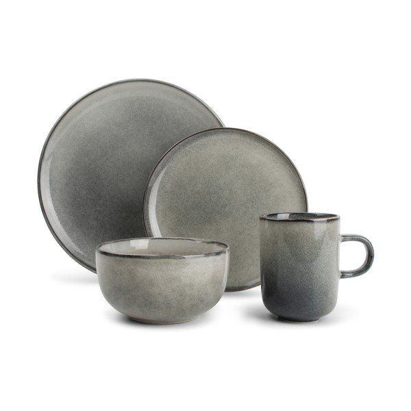 Kameninová jídelní sada 16 ks pro 4 osoby Meridian – Salt&Pepper