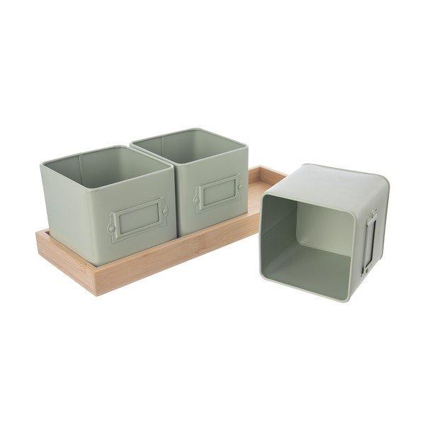 Kovové květináče na bylinky v sadě 3 ks Greenish – Orion-image-2