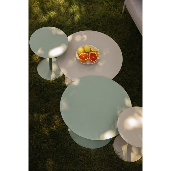 Krémový ocelový kulatý konferenční stolek ø 60 cm Snow – Zuiver-image-1