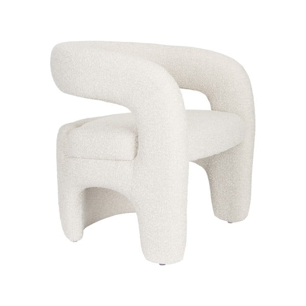 Bílé křeslo z textilie bouclé Nova – White Label