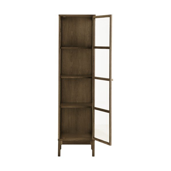 Tmavě hnědá vitrína v dekoru dubu 47x180x40 cm Zamora – House Nordic-image-4