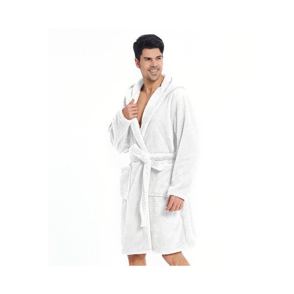 Bílý unisex župan z mikrovlákna DecoKing Sleepyhead, velikost M-image-2