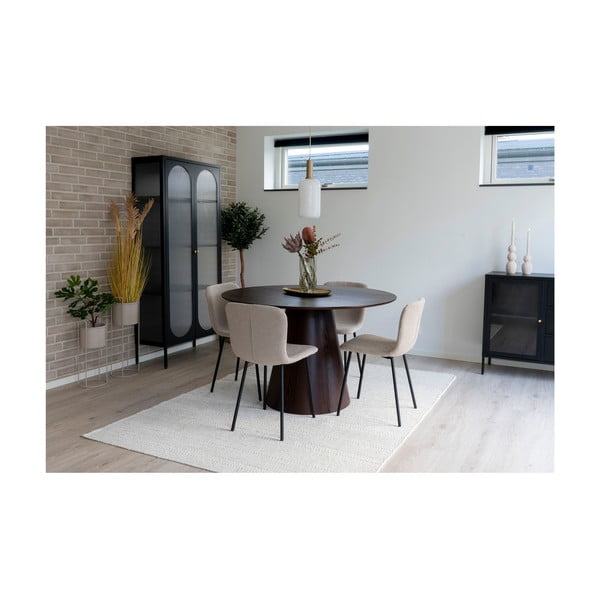 Kulatý jídelní stůl s deskou v dekoru ořechového dřeva ø 120 cm Bolton – House Nordic-image-2