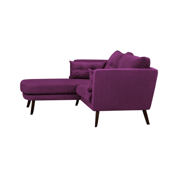 Fialová třímístná pohovka Mazzini Sofas Elena, s lenoškou na levém rohu-image-2