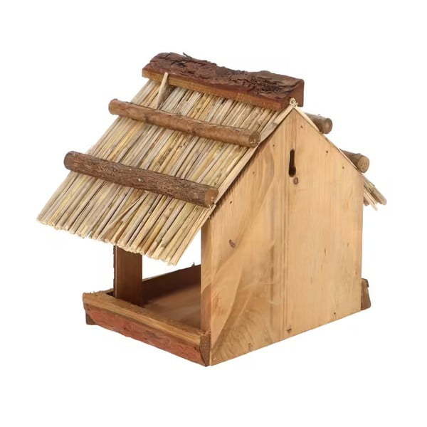 Dřevěné krmítko s doškovou střechou Esschert Design, výška 22,8 cm-image-1
