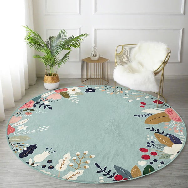 Pratelný kulatý koberec vhodný pro robotické vysavače ø 120 cm Comfort – Mila Home-image-1