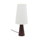 Bílá/tmavě hnědá stolní lampa s textilním stínidlem (výška 50 cm) Amire – Kave Home