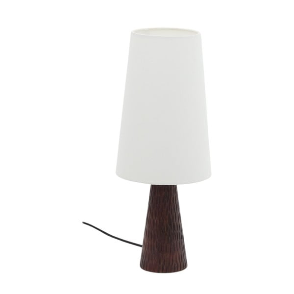 Bílá/tmavě hnědá stolní lampa s textilním stínidlem (výška 50 cm) Amire – Kave Home