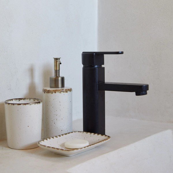Krémový kameninový kelímek na zubní kartáčky Toscana Bath – Casafina-image-1