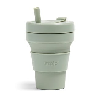 Zelený skládací cestovní hrnek Stojo Biggie Sage, 470 ml