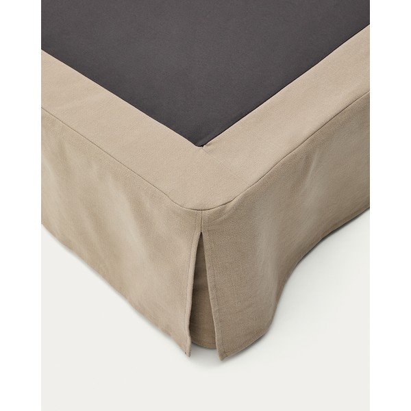 Taupe čalouněná dvoulůžková postel bez čela 180x200 cm Jaira – Kave Home-image-2