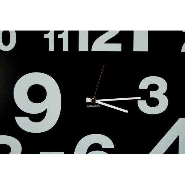 Nástěnné hodiny dESIGNoBJECT.it Number Line Black, 50 x 50 cm -image-2