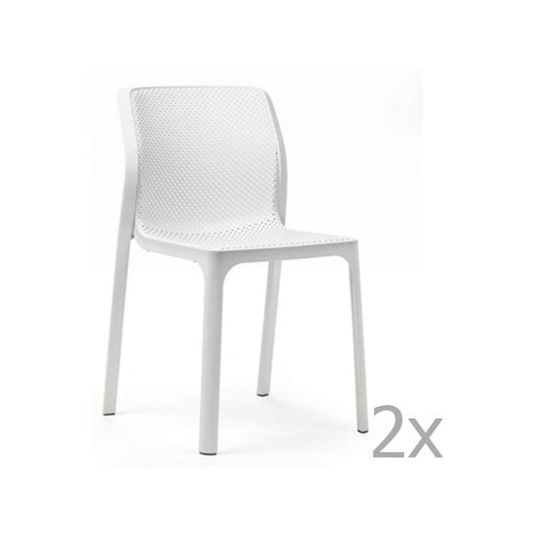 Sada 2 bílých zahradních židlí Nardi Bit