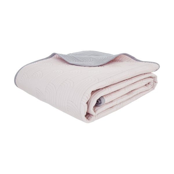 Růžovo-šedý prošívaný přehoz na postel Catherine Lansfield Blossom, 240 x 260 cm-image-2