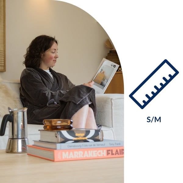 Šedý župan z mikroplyše velikost S/M Elena – Tiseco Home Studio-image-3