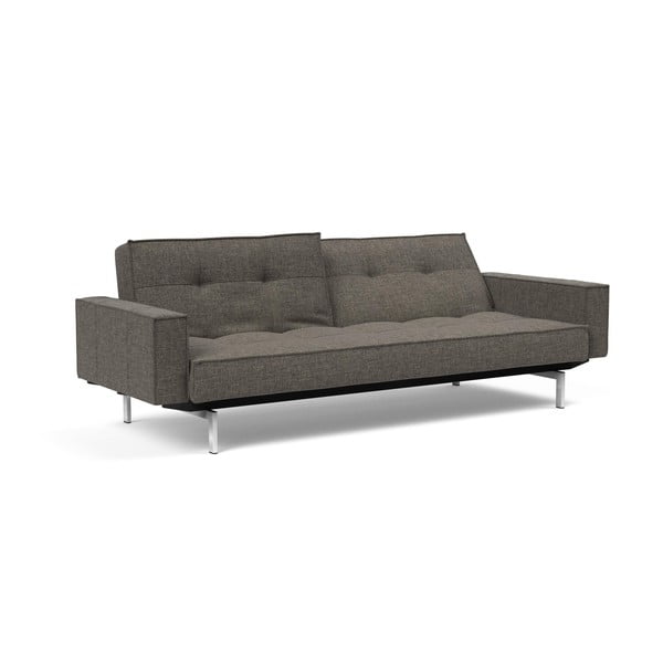 Tmavě šedá rozkládací pohovka s područkami Innovation Splitback Chrome-image-3