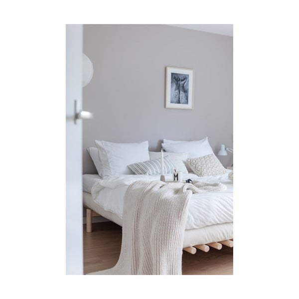 Dvoulůžková postel z borovicového dřeva s matrací Karup Design Pace Double Latex Natural Clear/Natural, 180 x 200 cm-image-3