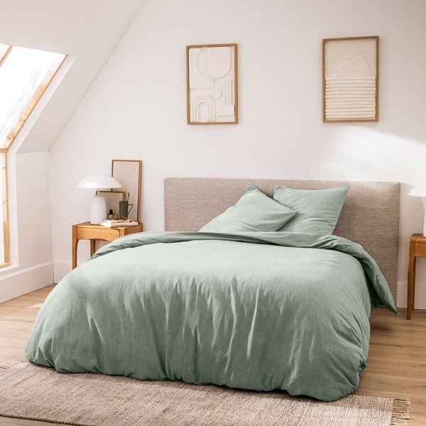 Zelené 3dílné bavlněné povlečení na dvoulůžko/prodloužené 240x220 cm Meline – douceur d'intérieur