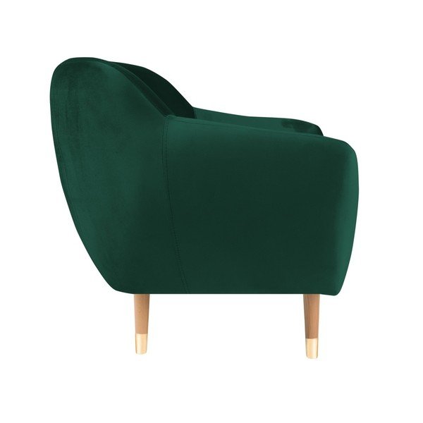 Tmavě zelené sametové křeslo Mazzini Sofas Benito-image-3