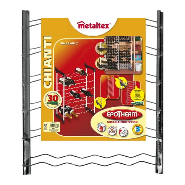 Šedý kovový regál na víno počet lahví 30 Chianti – Metaltex-image-3