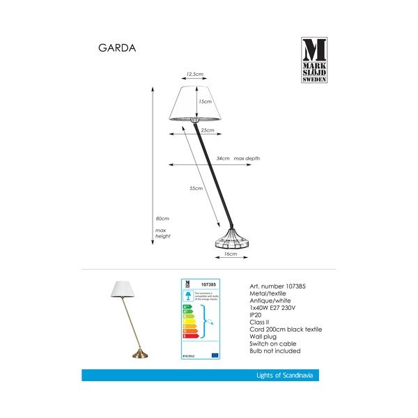 Stolní lampa v bílo-zlaté barvě Markslöjd Garda-image-1
