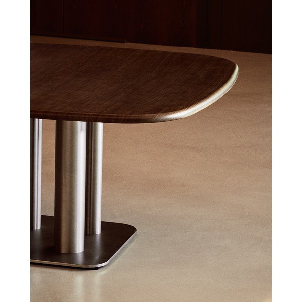 Jídelní stůl v dekoru ořechu 150x150 cm Melvar – Kave Home-image-3