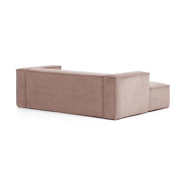 Světle růžová manšestrová rohová pohovka (levý roh) Blok – Kave Home-image-3