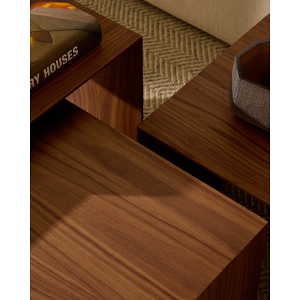 Odkládací stolky v sadě 3 ks v dekoru ořechu 40x60 cm Litto – Kave Home-image-3