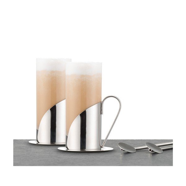 Sada 2 sklenic a lžiček na latté Le’Xpress-image-1