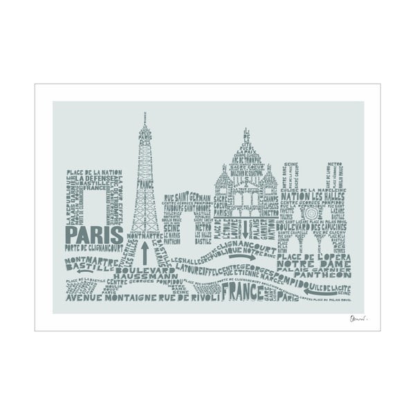 Plakát Paris Grey&Grey, 50x70 cm