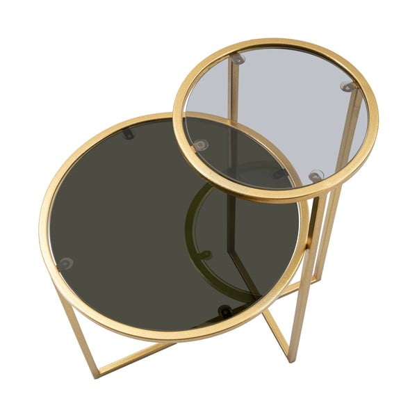 Kulatý konferenční stolek ve zlaté barvě 40x50 cm - Mauro Ferretti-image-3