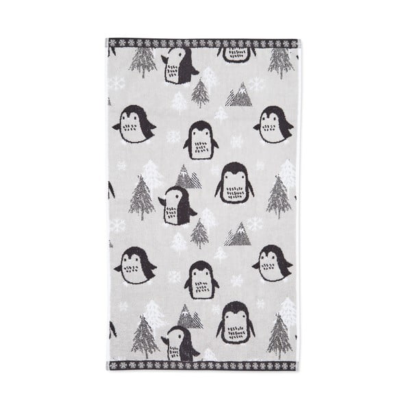 Světle šedý bavlněný ručník 50x85 cm Cosy Penguin – Catherine Lansfield