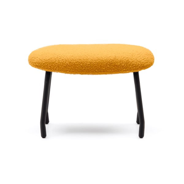 Taburet z textilie bouclé v hořčicové barvě Belina – Kave Home-image-2