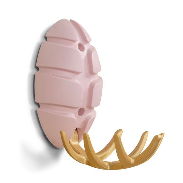 Světle růžový/ve zlaté barvě nástěnný plastový háček Bug – Spinder Design-image-2