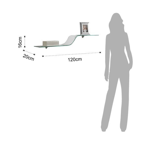 Skleněná nástěnná police Tomasucci Wave-image-2