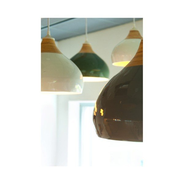 Černé stropní světlo z bambusu Karlsson Glazed, ⌀ 38 cm-image-1
