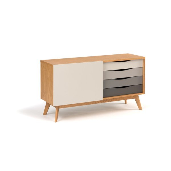 Komoda s šedými zásuvkami Woodman Avon-image-3