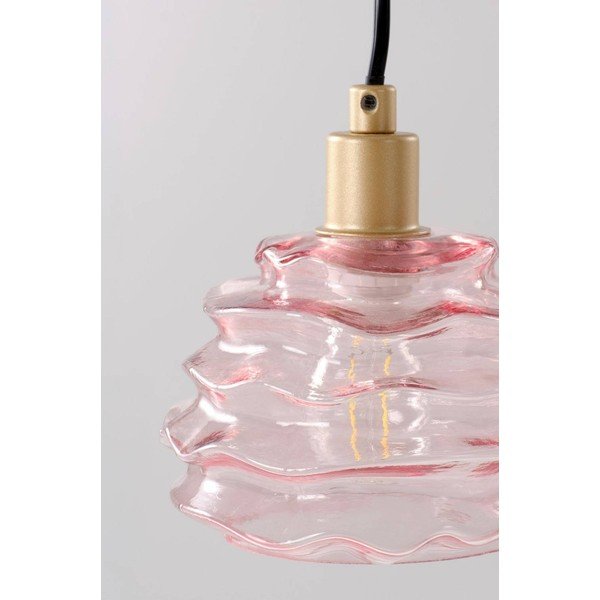 Růžové skleněné závěsné svítidlo ø 15 cm Fall – Jotex-image-3