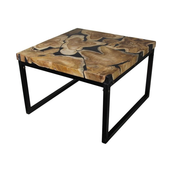 Konferenční stolek z kovu a teakového dřeva HSM collection Salon, 70 x 44 cm