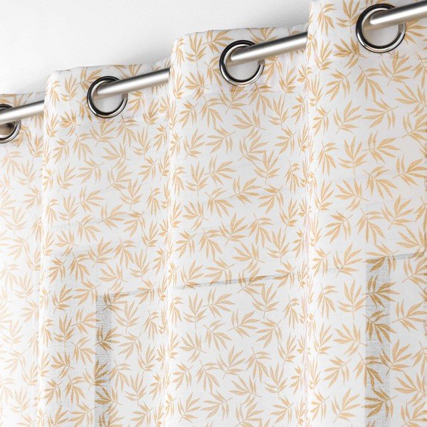 Žluto-bílá voálová záclona 140x240 cm Maddy – douceur d'intérieur-image-1