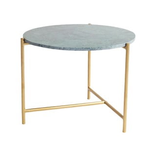Konferenční stolek se zelenou mramorovou deskou Velvet Atelier, ø 50 cm