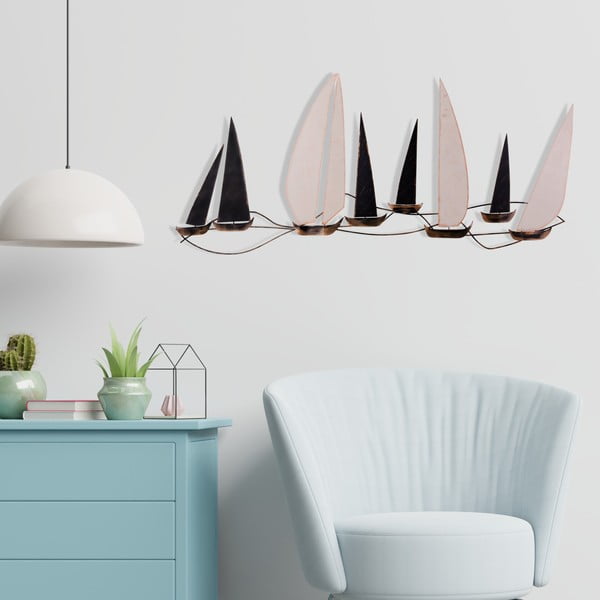 Kovová nástěnná dekorace 117x52 cm Ocean – Wallity-image-4