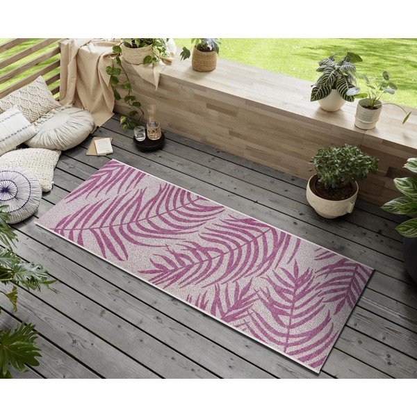 Růžovo-béžový venkovní běhoun NORTHRUGS Palmera, 70 x 300 cm-image-1