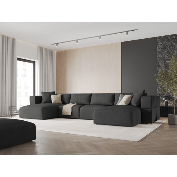 Tmavě šedá rohová pohovka do "U" Esther – Milo Casa-image-1