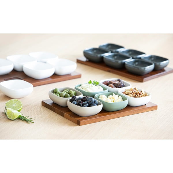 Antracitová porcelánová servírovací sada 6 ks Essentials – Ladelle-image-2