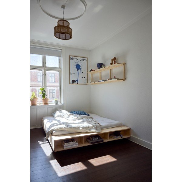 Dvoulůžková postel z borovicového dřeva s roštem 180x200 cm v přírodní barvě Merge – Karup Design-image-1