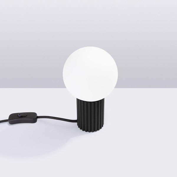Černá stolní lampa se skleněným stínidlem (výška 19 cm) Orbital – Sollux-image-2