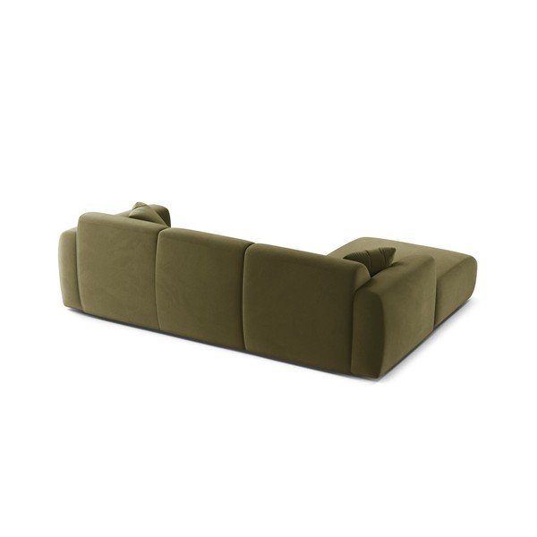 Khaki sametová rohová pohovka (levý roh/s lenoškou) Molino – Micadoni -image-3