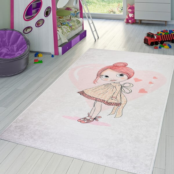 Světle růžový dětský koberec 100x160 cm Lovely Girl – Vitaus-image-1