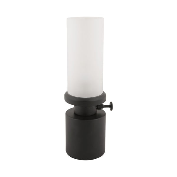 Černá LED stmívatelná stolní lampa s kovovým stínidlem/se skleněným stínidlem (výška 29,5 cm) Camp – Leitmotiv